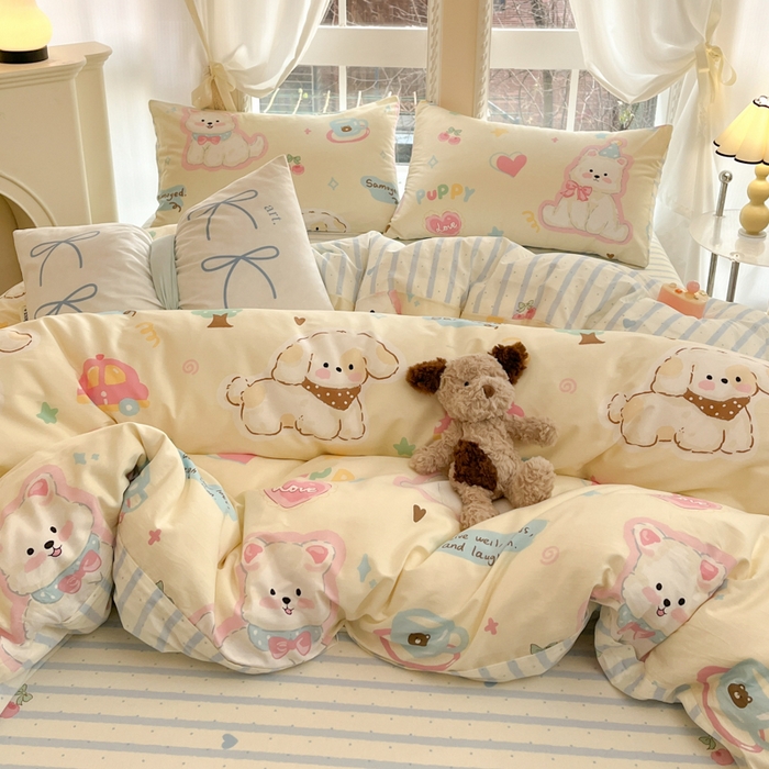 91家纺网 家纺一手货源 找家纺 Sweet dreams甜梦 2025新款全棉纯棉小清新卡通被套单品单被套被套单件 童趣乐园