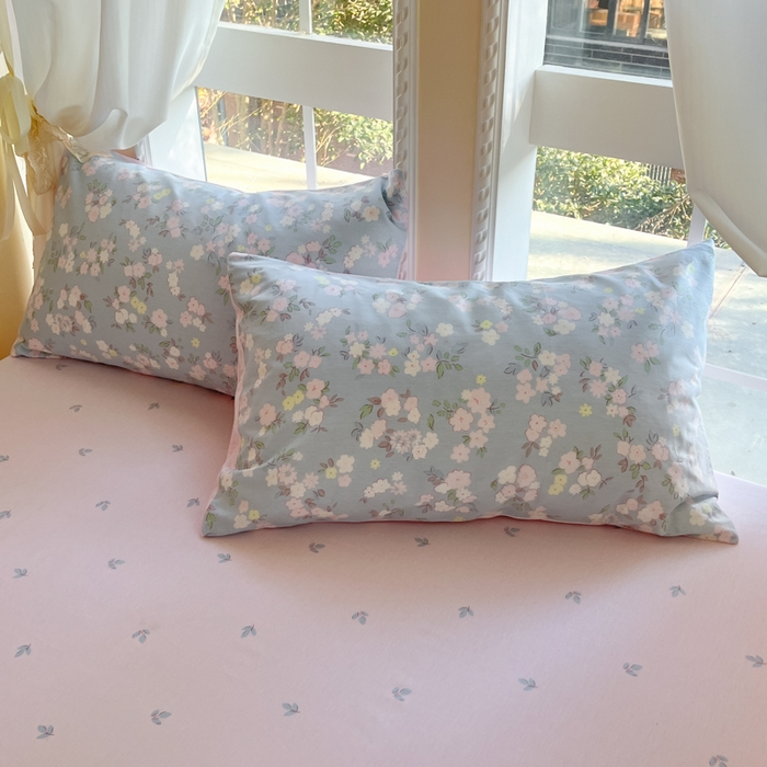 91家纺网 家纺一手货源 找家纺 Sweet dreams甜梦 2025新款全棉纯棉小清新卡通被套单品单被套被套单件 蓝色花语