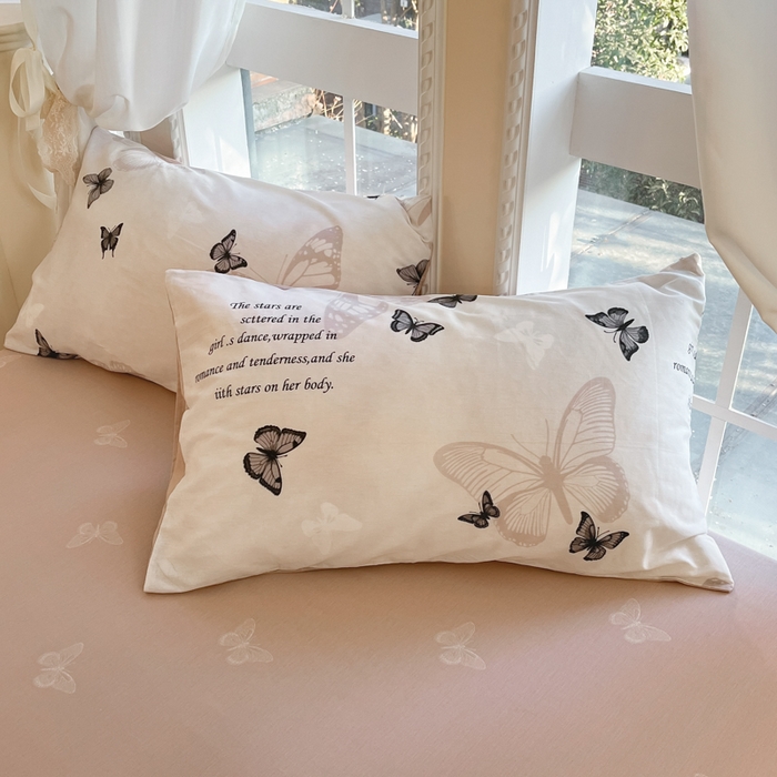 91家纺网 家纺一手货源 找家纺 Sweet dreams甜梦 2025新款全棉纯棉小清新卡通被套单品单被套被套单件 蝶花