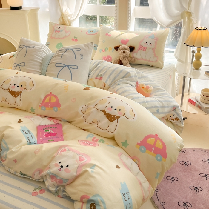 91家纺网 家纺一手货源 找家纺 Sweet dreams甜梦 2025新款全棉纯棉小清新卡通被套单品单被套被套单件 童趣乐园