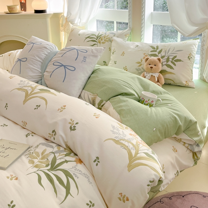 91家纺网 家纺一手货源 找家纺 Sweet dreams甜梦 2025新款全棉纯棉小清新卡通被套单品单被套被套单件 春意盎然