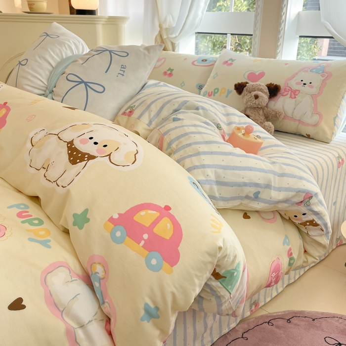 91家纺网 家纺一手货源 找家纺 Sweet dreams甜梦 2025新款全棉纯棉小清新卡通被套单品单被套被套单件 童趣乐园