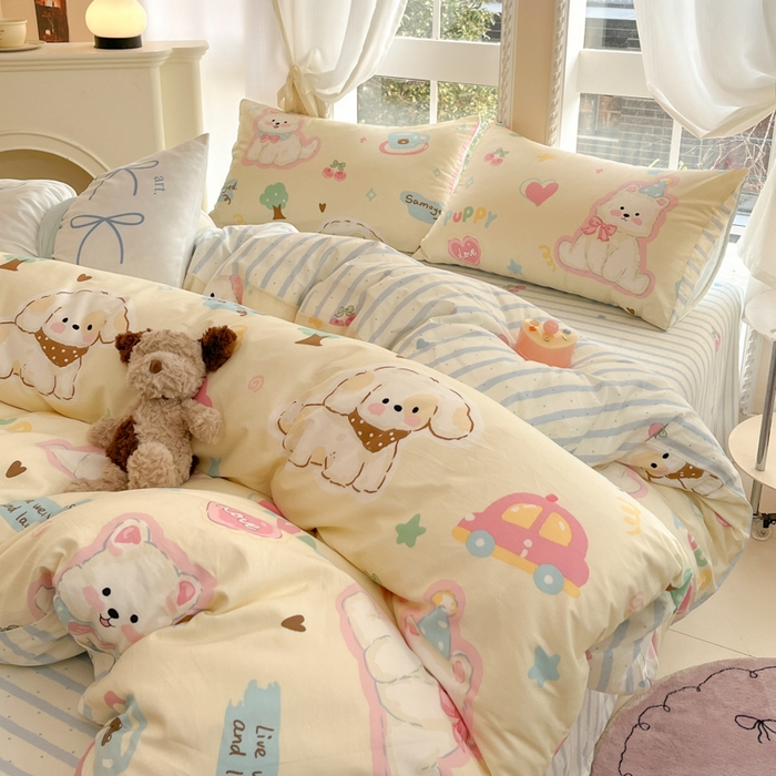 91家纺网 家纺一手货源 找家纺 Sweet dreams甜梦 2025新款全棉纯棉小清新卡通被套单品单被套被套单件 童趣乐园