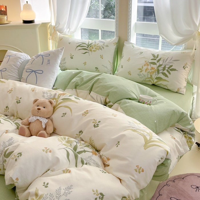 91家纺网 家纺一手货源 找家纺 Sweet dreams甜梦 2025新款全棉纯棉小清新卡通被套单品单被套被套单件 春意盎然