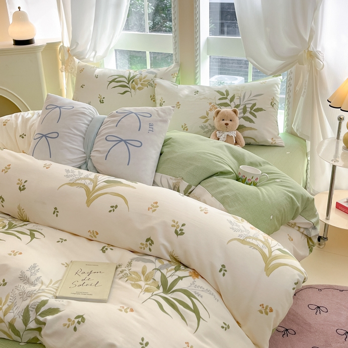 91家纺网 家纺一手货源 找家纺 Sweet dreams甜梦 2025新款全棉纯棉小清新卡通被套单品单被套被套单件 春意盎然