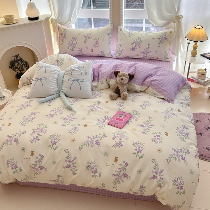 Sweet dreams甜梦 2025新款全棉纯棉小清新卡通被套单品单被套被套单件 小熊花语