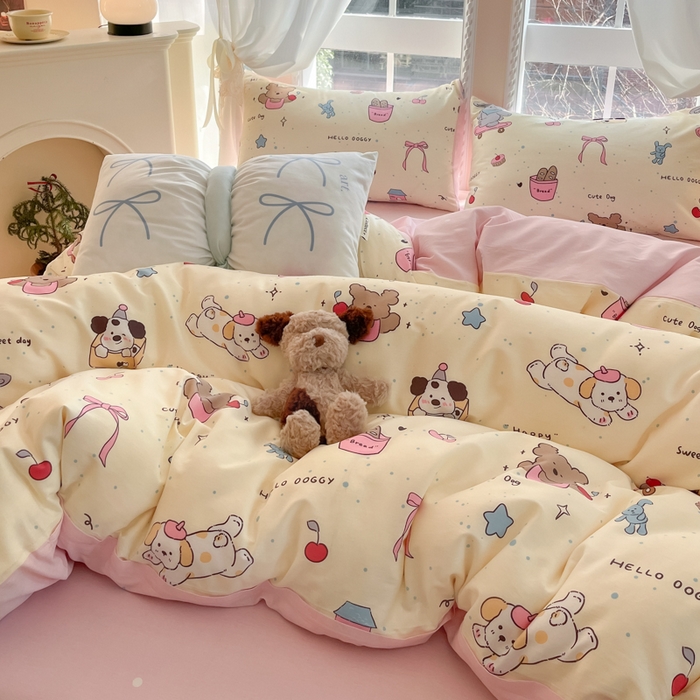 91家纺网 家纺一手货源 找家纺 Sweet dreams甜梦 2025新款全棉纯棉小清新卡通被套单品单被套被套单件 动物派对