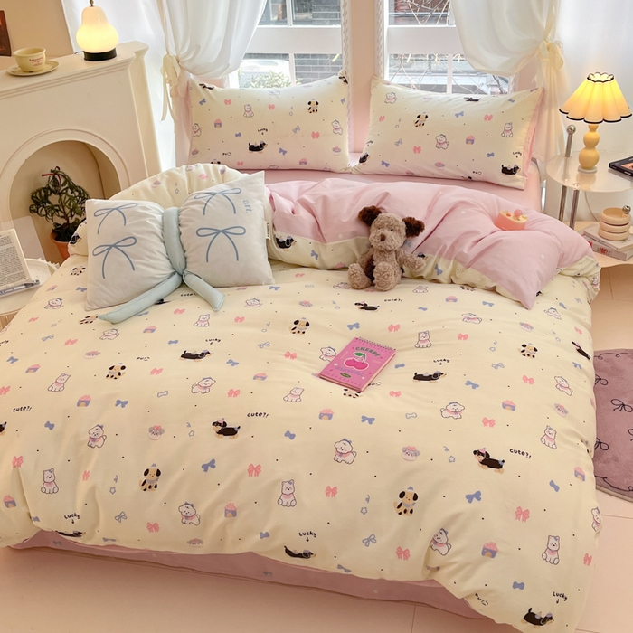 Sweet dreams甜梦 2025新款全棉纯棉小清新卡通被套单品单被套被套单件 蝴蝶结小狗