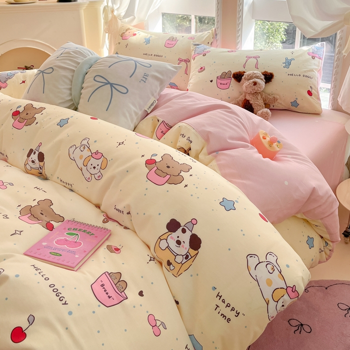 91家纺网 家纺一手货源 找家纺 Sweet dreams甜梦 2025新款全棉纯棉小清新卡通被套单品单被套被套单件 动物派对