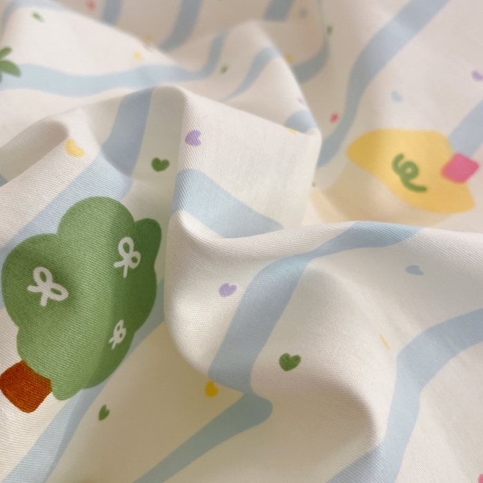 91家纺网 家纺一手货源 找家纺 Sweet dreams甜梦 2025新款全棉纯棉小清新卡通被套单品单被套被套单件 奇趣动物园