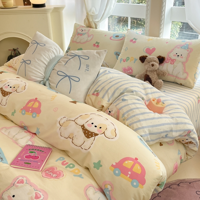 91家纺网 家纺一手货源 找家纺 Sweet dreams甜梦 2025新款全棉纯棉小清新卡通被套单品单被套被套单件 童趣乐园