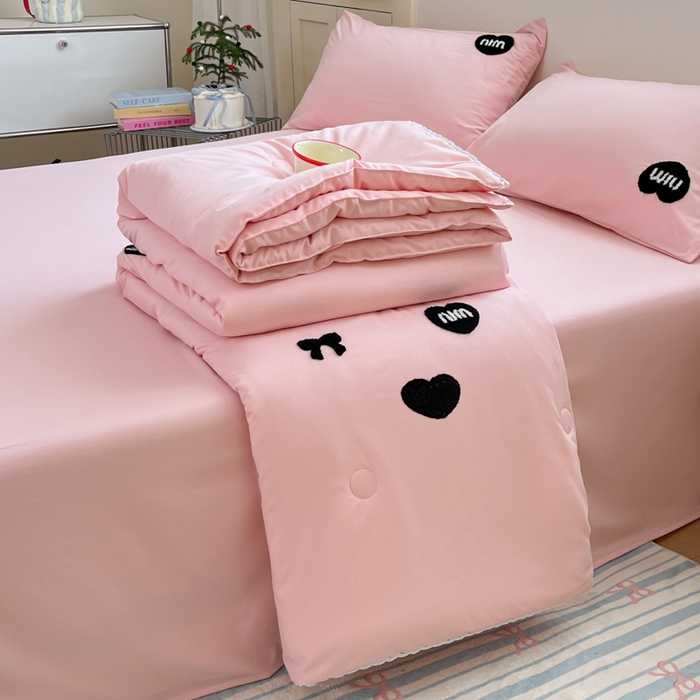 91家纺网 家纺一手货源 找家纺 （总）Sweet dreams甜梦 2025新款毛巾绣夏被夏凉被空调被四件套