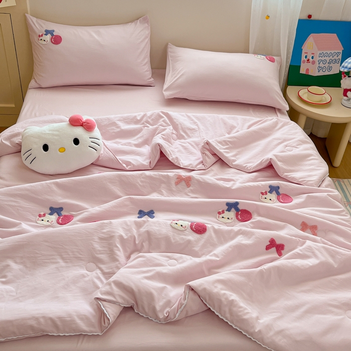 91家纺网 家纺一手货源 找家纺 （总）Sweet dreams甜梦 2025新款毛巾绣夏被夏凉被空调被四件套