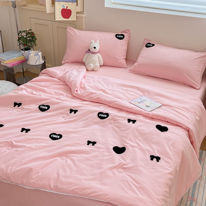 91家纺网 家纺一手货源 找家纺 （总）Sweet dreams甜梦 2025新款毛巾绣夏被夏凉被空调被四件套