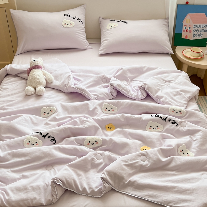 91家纺网 家纺一手货源 找家纺 （总）Sweet dreams甜梦 2025新款毛巾绣夏被夏凉被空调被四件套