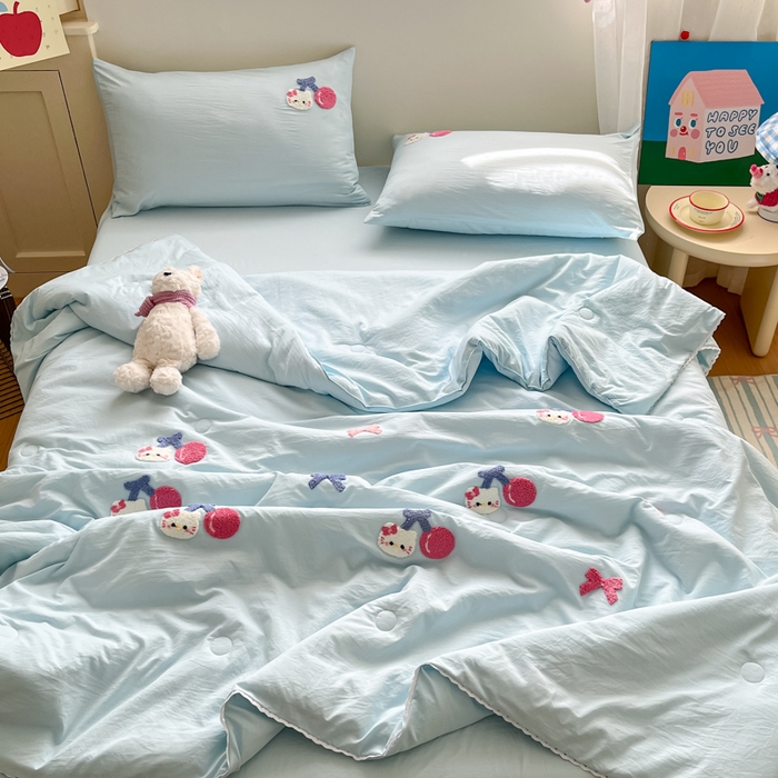 91家纺网 家纺一手货源 找家纺 （总）Sweet dreams甜梦 2025新款毛巾绣夏被夏凉被空调被四件套