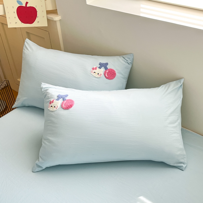 91家纺网 家纺一手货源 找家纺 Sweet dreams甜梦 2025新款毛巾绣夏被夏凉被空调被四件套 蓝小猫