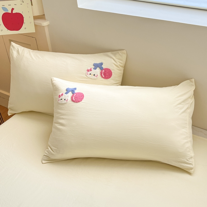 91家纺网 家纺一手货源 找家纺 Sweet dreams甜梦 2025新款毛巾绣夏被夏凉被空调被四件套 黄小猫