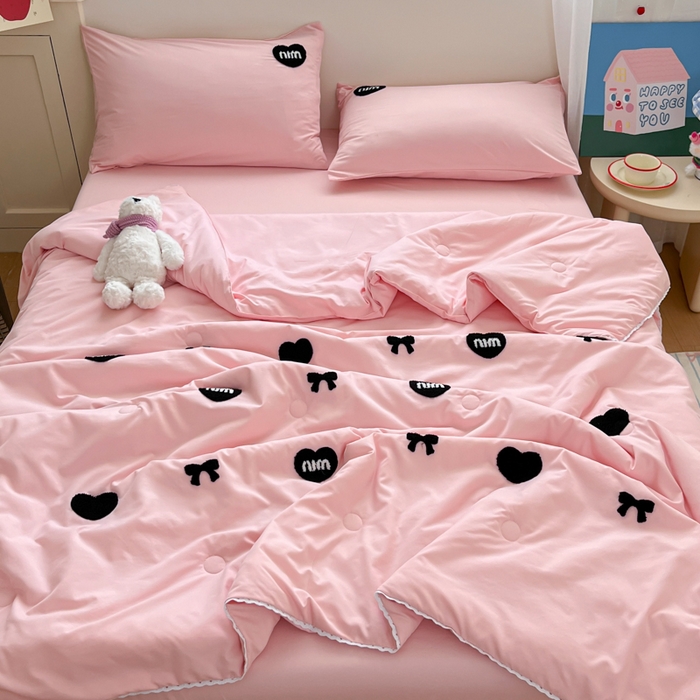 Sweet dreams甜梦 2025新款毛巾绣夏被夏凉被空调被四件套 粉MIU