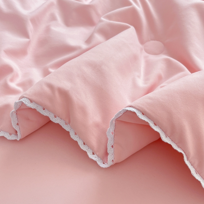 91家纺网 家纺一手货源 找家纺 Sweet dreams甜梦 2025新款毛巾绣夏被夏凉被空调被四件套 粉MIU