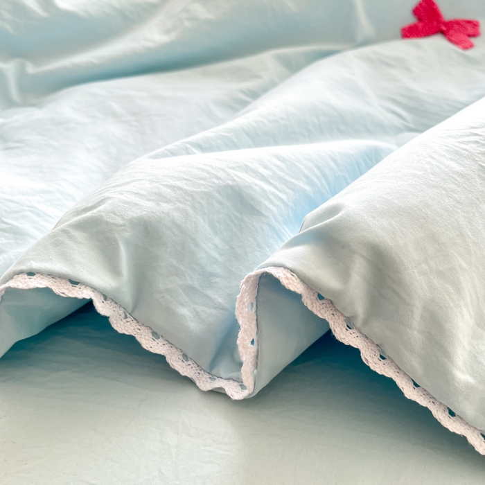 91家纺网 家纺一手货源 找家纺 Sweet dreams甜梦 2025新款毛巾绣夏被夏凉被空调被四件套 蓝小猫