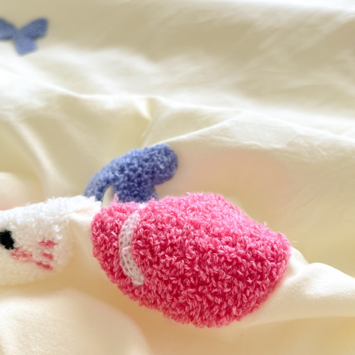 91家纺网 家纺一手货源 找家纺 Sweet dreams甜梦 2025新款毛巾绣夏被夏凉被空调被四件套 黄小猫