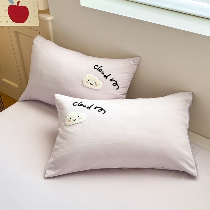 91家纺网 家纺一手货源 找家纺 Sweet dreams甜梦 2025新款毛巾绣夏被夏凉被空调被四件套 紫云朵