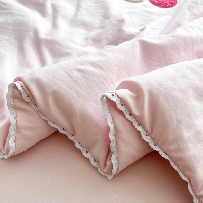 91家纺网 家纺一手货源 找家纺 Sweet dreams甜梦 2025新款毛巾绣夏被夏凉被空调被四件套 粉小猫