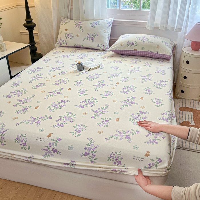 91家纺网 家纺一手货源 找家纺 （总）Sweet dreams甜梦 2025新款全棉纯棉小清新印花床笠单品单床笠床笠单件