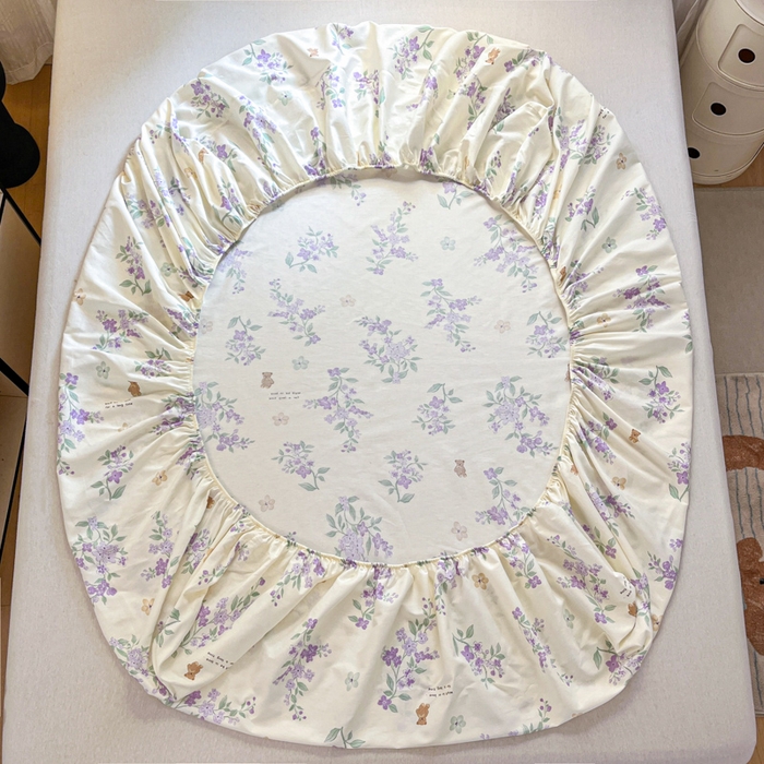 91家纺网 家纺一手货源 找家纺 Sweet dreams甜梦 2025新款全棉纯棉小清新印花床笠单品单床笠床笠单件 小熊花语