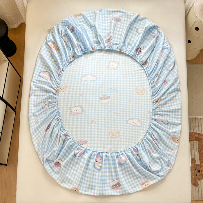 91家纺网 家纺一手货源 找家纺 Sweet dreams甜梦 2025新款全棉纯棉小清新印花床笠单品单床笠床笠单件 格子狗狗