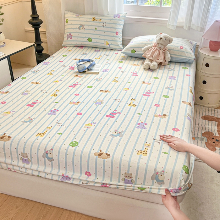 Sweet dreams甜梦 2025新款全棉纯棉小清新印花床笠单品单床笠床笠单件 奇趣动物园