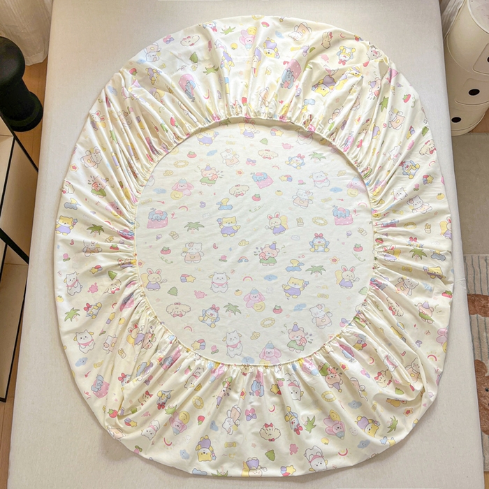 91家纺网 家纺一手货源 找家纺 Sweet dreams甜梦 2025新款全棉纯棉小清新印花床笠单品单床笠床笠单件 可爱趴趴