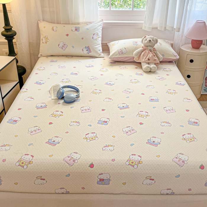 91家纺网 家纺一手货源 找家纺 （总）Sweet dreams甜梦 2025新款全棉纯棉小清新印花床笠单品单床笠床笠单件