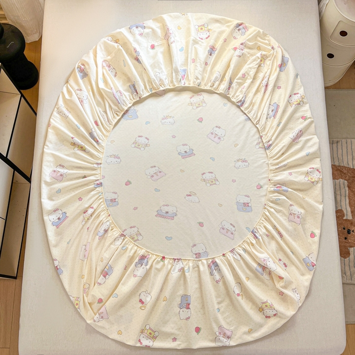 91家纺网 家纺一手货源 找家纺 （总）Sweet dreams甜梦 2025新款全棉纯棉小清新印花床笠单品单床笠床笠单件