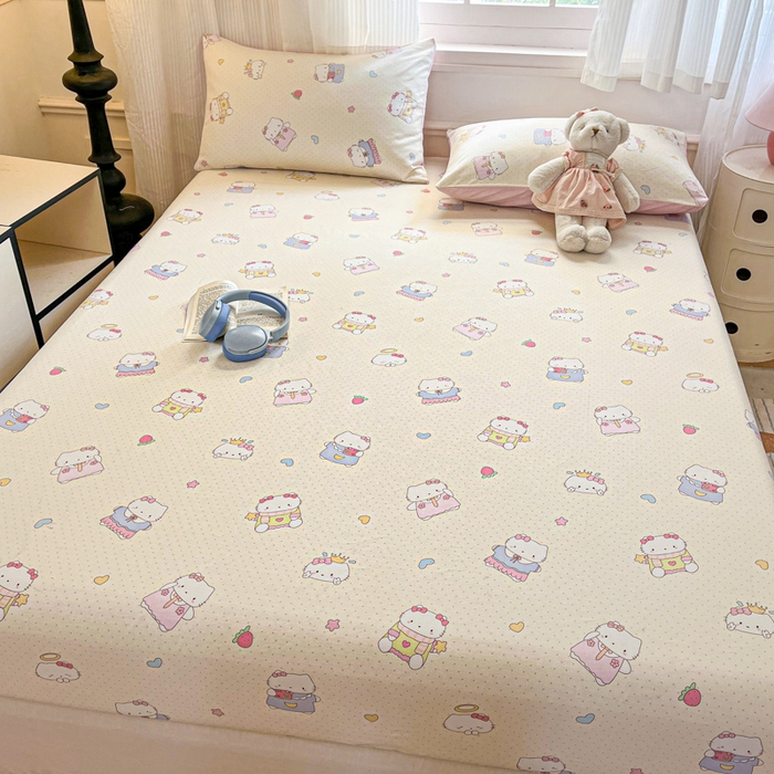 91家纺网 家纺一手货源 找家纺 （总）Sweet dreams甜梦 2025新款全棉纯棉小清新印花床笠单品单床笠床笠单件