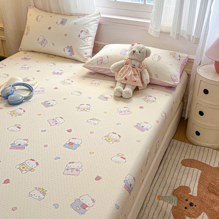 91家纺网 家纺一手货源 找家纺 （总）Sweet dreams甜梦 2025新款全棉纯棉小清新印花床笠单品单床笠床笠单件