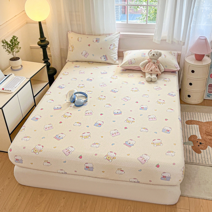 91家纺网 家纺一手货源 找家纺 （总）Sweet dreams甜梦 2025新款全棉纯棉小清新印花床笠单品单床笠床笠单件