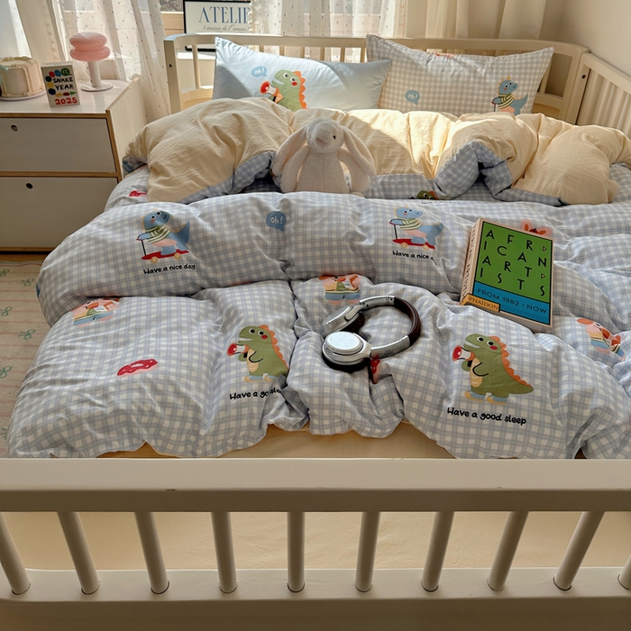 91家纺网 家纺一手货源 找家纺 顾里家纺 2025春夏新款韩系大版云朵棉四件套 欢乐颂