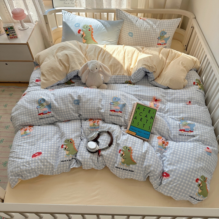 91家纺网 家纺一手货源 找家纺 顾里家纺 2025春夏新款韩系大版云朵棉四件套 欢乐颂