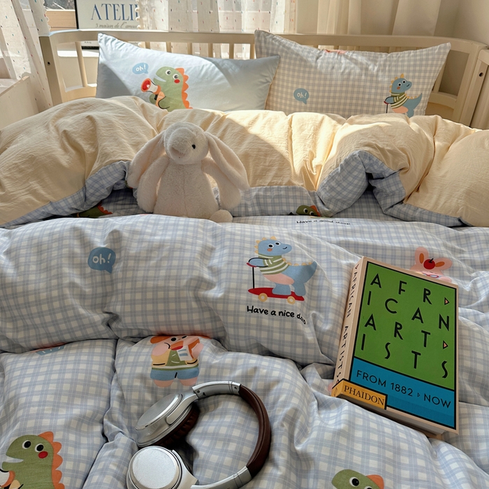 91家纺网 家纺一手货源 找家纺 顾里家纺 2025春夏新款韩系大版云朵棉四件套 欢乐颂