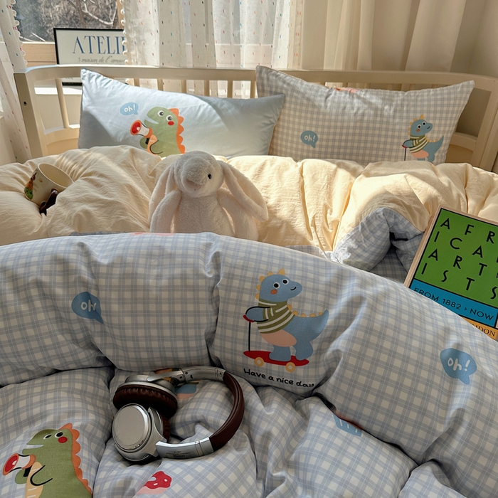 91家纺网 家纺一手货源 找家纺 顾里家纺 2025春夏新款韩系大版云朵棉四件套 欢乐颂