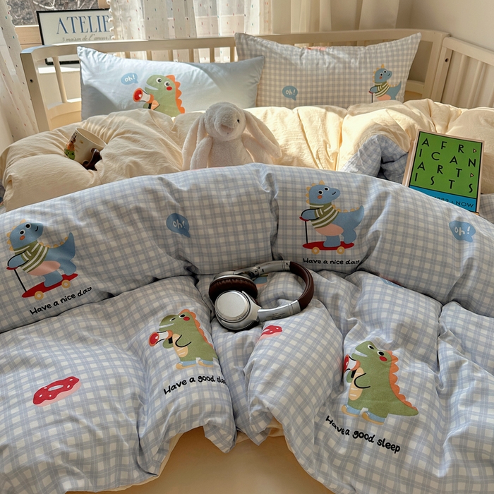 91家纺网 家纺一手货源 找家纺 顾里家纺 2025春夏新款韩系大版云朵棉四件套 欢乐颂