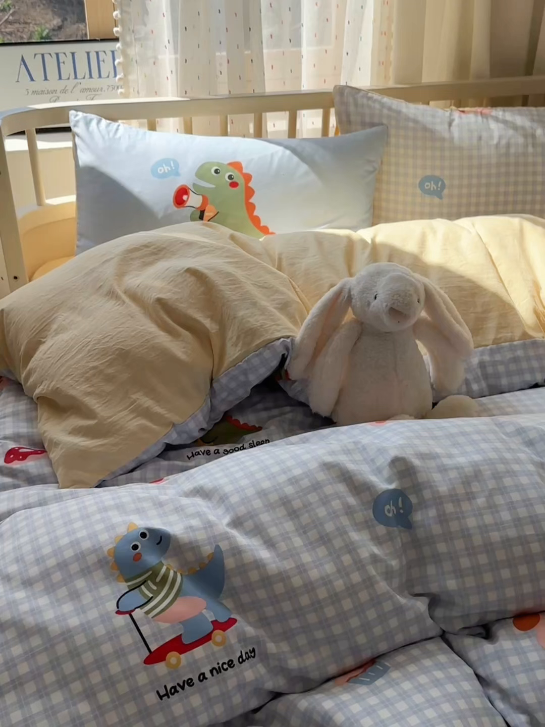 91家纺网 家纺一手货源 找家纺 顾里家纺 2025春夏新款韩系大版云朵棉四件套 欢乐颂