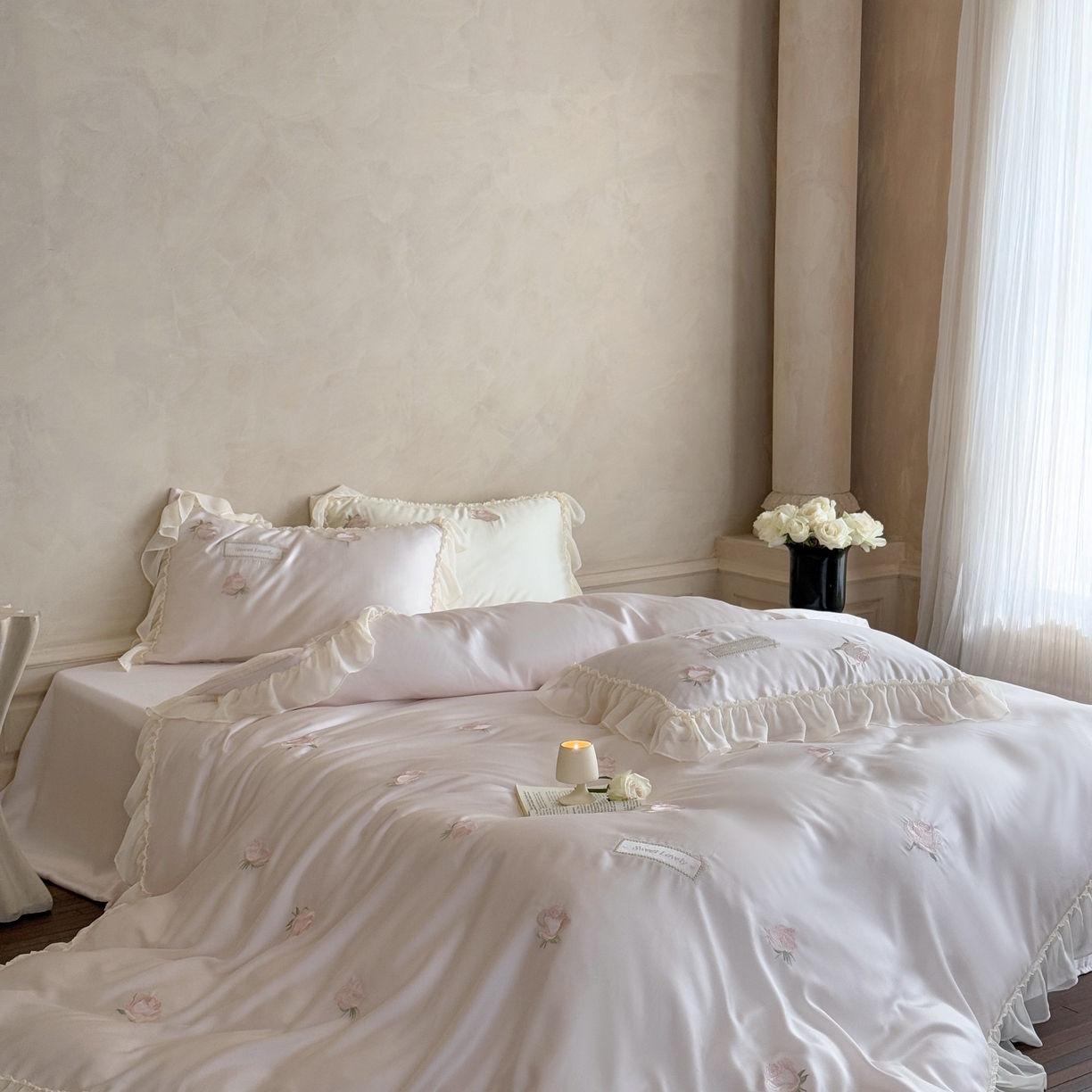 91家纺网 家纺一手货源 找家纺 （总）MIU缪家居 2025春夏新款60支兰精天丝四件套-爱莎