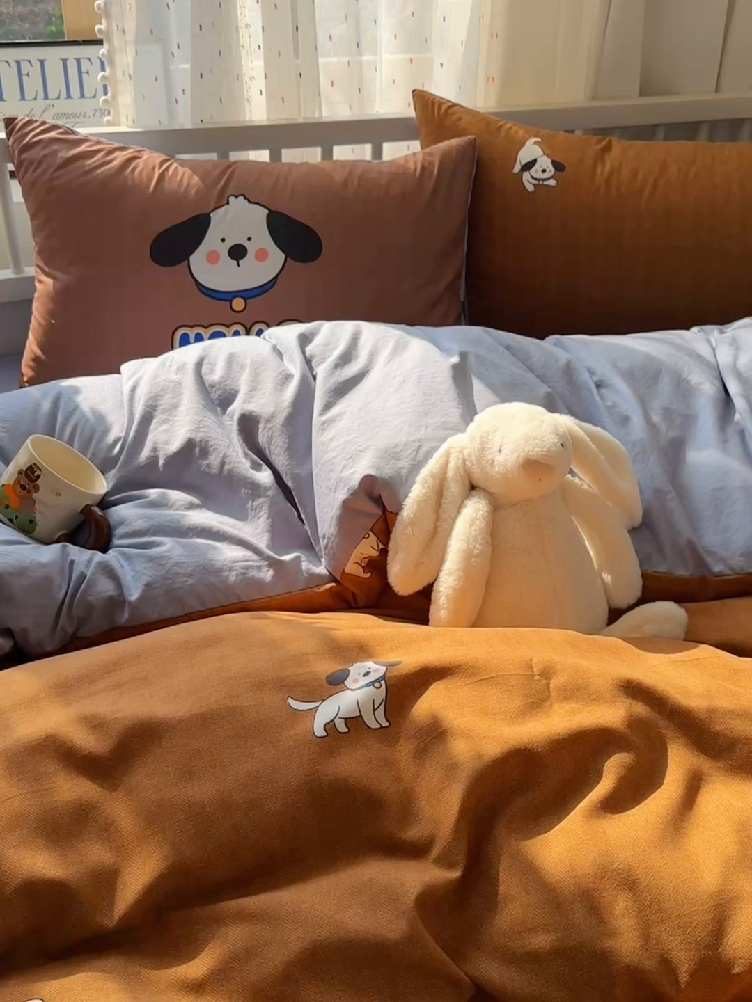 91家纺网 家纺一手货源 找家纺 顾里家纺 2025春夏新款韩系大版云朵棉四件套 帕拉狗