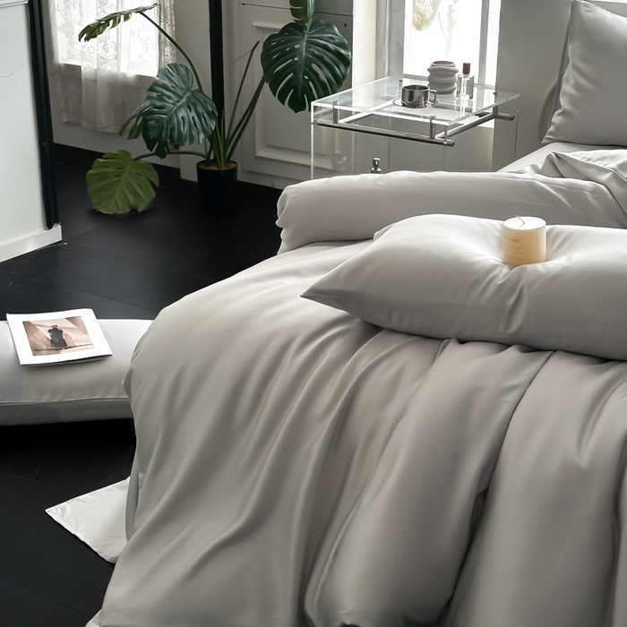 91家纺网 家纺一手货源 找家纺 （总）琪格格纺织 2025春夏新款纯色莱赛尔天丝四件套