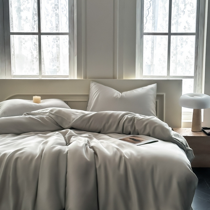 91家纺网 家纺一手货源 找家纺 （总）琪格格纺织 2025春夏新款纯色莱赛尔天丝四件套