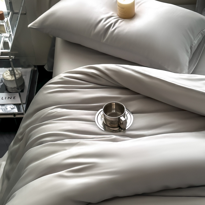 91家纺网 家纺一手货源 找家纺 （总）琪格格纺织 2025春夏新款纯色莱赛尔天丝四件套