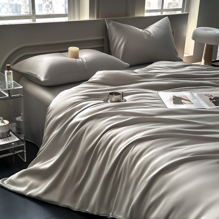 91家纺网 家纺一手货源 找家纺 （总）琪格格纺织 2025春夏新款纯色莱赛尔天丝四件套